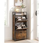 Casa si Gradina - Mobilier - Dulapuri si sifoniere - Dulapuri pantofi - Dulap pentru pantofi cu 3 usi rabatabile, despartitoare interioare, pentru 15-18 perechi, 60x30x130cm, maro rusic - Infinity.ro