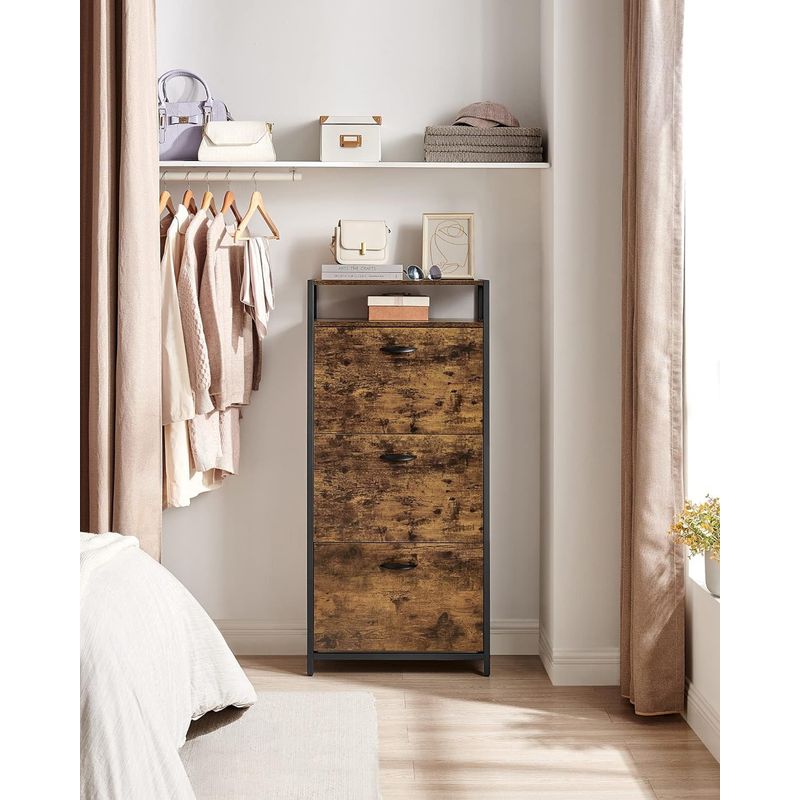 Casa si Gradina - Mobilier - Dulapuri si sifoniere - Dulapuri pantofi - Dulap pentru pantofi cu 3 usi rabatabile, despartitoare interioare, pentru 15-18 perechi, 60x30x130cm, maro rusic - Infinity.ro