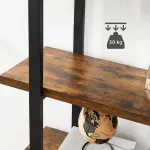 Casa si Gradina - Mobilier - Biblioteci si rafturi - Biblioteci - Biblioteca cu 5 rafturi, cadru din otel si rafturi din PAL, 105x34x178cm, maro rustic si negru - Infinity.ro