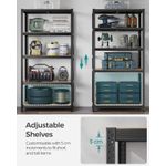 Casa si Gradina - Mobilier - Biblioteci si rafturi - Rafturi - Raft de depozitare metalic, cu rafturi din PAL, 5 polite, max. 600 kg, 200x100x50cm, negru - Infinity.ro