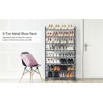 Casa si Gradina - Mobilier - Dulapuri si sifoniere - Dulapuri pantofi - Raft de depozitare pantofi, pe 8 nivele, cu polite reglabile, pentru 32-40 de perechi, 31x92x163cm, gri - Infinity.ro
