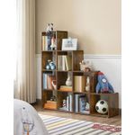 Casa si Gradina - Mobilier - Biblioteci si rafturi - Biblioteci - Biblioteca cu 10 compartimente, unitate de depozitare pentru decoratiuni, din lemn, 29x129x129cm, maro rustic - Infinity.ro