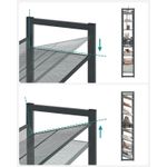 Casa si Gradina - Mobilier - Dulapuri si sifoniere - Dulapuri pantofi - Raft de depozitare pantofi, pe 8 nivele, cu polite reglabile, pentru 32-40 de perechi, 31x92x163cm, gri - Infinity.ro