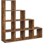 Casa si Gradina - Mobilier - Biblioteci si rafturi - Biblioteci - Biblioteca cu 10 compartimente, unitate de depozitare pentru decoratiuni, din lemn, 29x129x129cm, maro rustic - Infinity.ro
