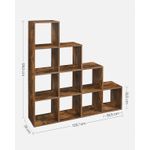 Casa si Gradina - Mobilier - Biblioteci si rafturi - Biblioteci - Biblioteca cu 10 compartimente, unitate de depozitare pentru decoratiuni, din lemn, 29x129x129cm, maro rustic - Infinity.ro