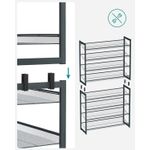 Casa si Gradina - Mobilier - Dulapuri si sifoniere - Dulapuri pantofi - Raft de depozitare pantofi, pe 8 nivele, cu polite reglabile, pentru 32-40 de perechi, 31x92x163cm, gri - Infinity.ro