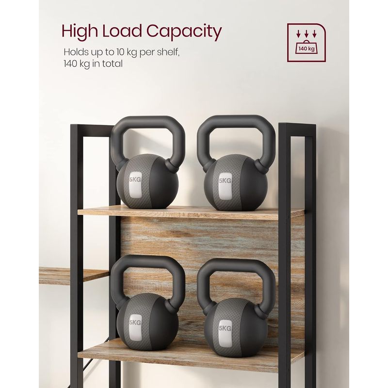 Casa si Gradina - Mobilier - Biblioteci si rafturi - Biblioteci - Biblioteca cu 14 rafturi din lemn, cadru metalic, 24x158x166cm, stil industrial, stejar si negru - Infinity.ro