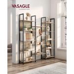 Casa si Gradina - Mobilier - Biblioteci si rafturi - Biblioteci - Biblioteca cu 14 rafturi din lemn, cadru metalic, 24x158x166cm, stil industrial, stejar si negru - Infinity.ro