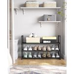 Casa si Gradina - Mobilier - Dulapuri si sifoniere - Dulapuri pantofi - Suport pentru pantofi cu 3 nivele, structura metalica, pentru 12-15 perechi, 92x30x55cm, negru - Infinity.ro