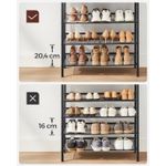 Casa si Gradina - Mobilier - Dulapuri si sifoniere - Dulapuri pantofi - Raft de pantofi, 5 niveluri, rafturi reglabile din plasa, metal, stil industrial, 75x28x93cm, maro vintage negru - Infinity.ro