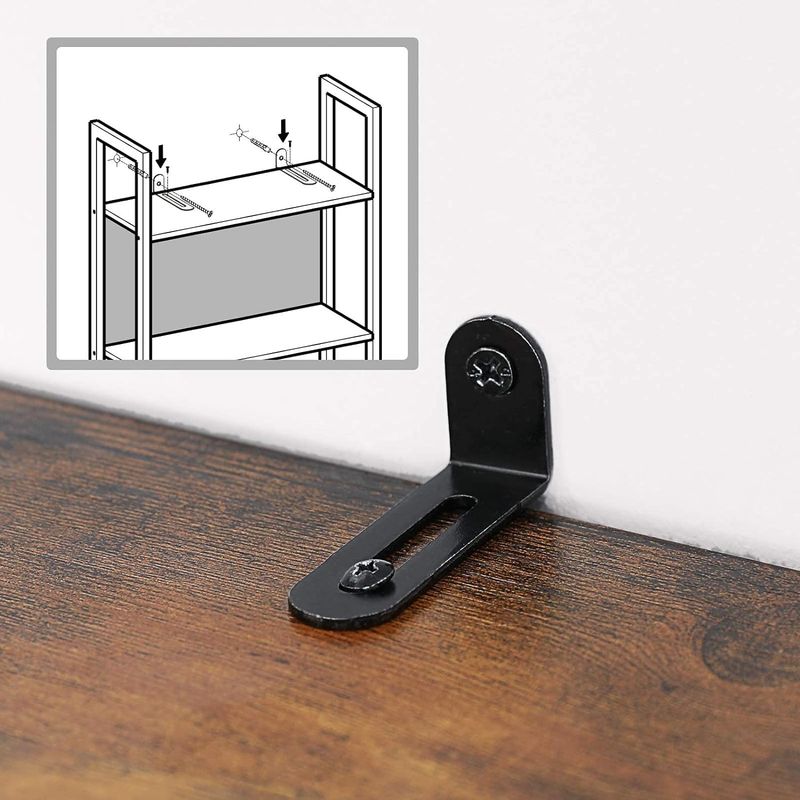 Casa si Gradina - Mobilier - Biblioteci si rafturi - Biblioteci - Biblioteca cu 5 rafturi de depozitare, cadru otel, stil industrial, 62x24x165cm, maro rustic si negru - Infinity.ro