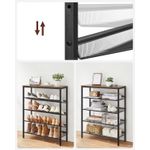 Casa si Gradina - Mobilier - Dulapuri si sifoniere - Dulapuri pantofi - Raft de pantofi, 5 niveluri, rafturi reglabile din plasa, metal, stil industrial, 75x28x93cm, maro vintage negru - Infinity.ro