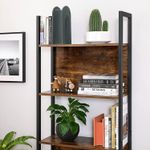Casa si Gradina - Mobilier - Biblioteci si rafturi - Biblioteci - Biblioteca cu 5 rafturi de depozitare, cadru otel, stil industrial, 62x24x165cm, maro rustic si negru - Infinity.ro