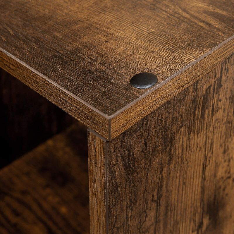 Casa si Gradina - Mobilier - Biblioteci si rafturi - Biblioteci - Biblioteca cu 10 compartimente, unitate de depozitare pentru decoratiuni, din lemn, 29x129x129cm, maro rustic - Infinity.ro