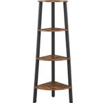 Casa si Gradina - Mobilier - Biblioteci si rafturi - Biblioteci - Raft de colt cu 4 etaje, tip biblioteca, cadru metal si polite lemn, industrial, 34x34x125cm, maro rustic - Infinity.ro