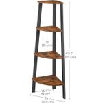 Casa si Gradina - Mobilier - Biblioteci si rafturi - Biblioteci - Raft de colt cu 4 etaje, tip biblioteca, cadru metal si polite lemn, industrial, 34x34x125cm, maro rustic - Infinity.ro