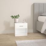 Casa si Gradina - Mobilier - Comode si corpuri - Noptiere - Noptiera cu sertar si compartiment deschis, 28x39x41 cm, alb - Infinity.ro