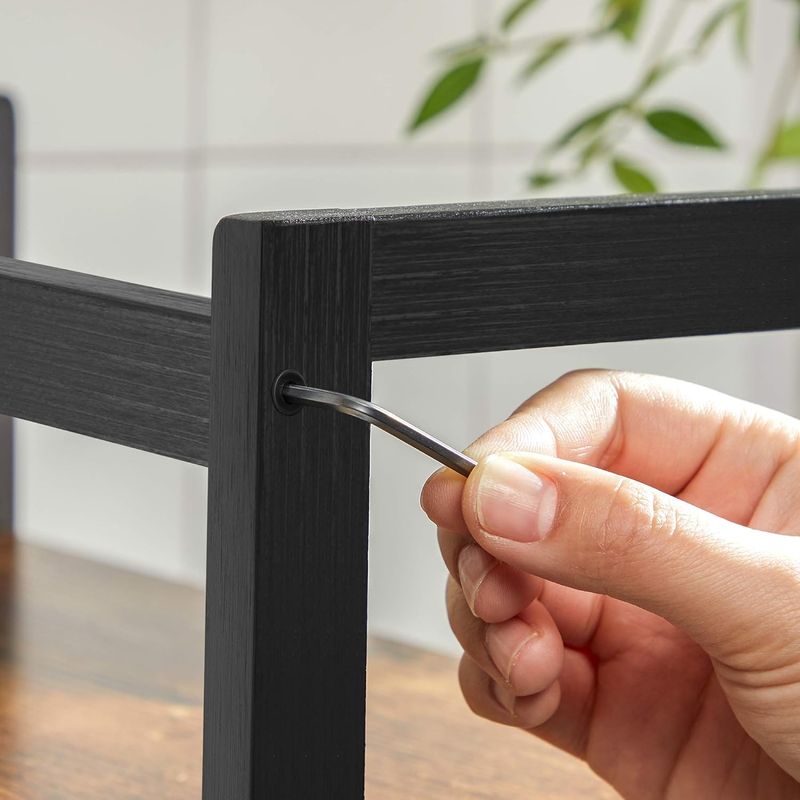 Casa si Gradina - Mobilier - Comode si corpuri - Corpuri bucatarie - Raft de depozitare pe 2 niveluri, MDF, organizator de birou sau bucatarie, 42x18x43 cm, maro rustic - Infinity.ro