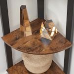 Casa si Gradina - Mobilier - Biblioteci si rafturi - Biblioteci - Raft de colt cu 4 etaje, tip biblioteca, cadru metal si polite lemn, industrial, 34x34x125cm, maro rustic - Infinity.ro