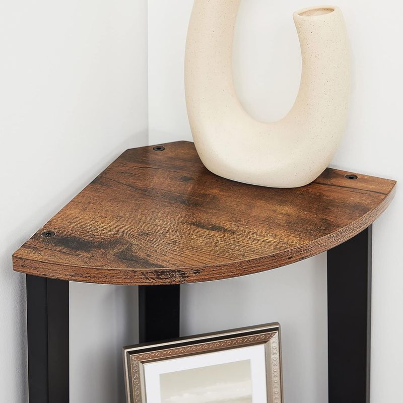 Casa si Gradina - Mobilier - Biblioteci si rafturi - Biblioteci - Raft de colt cu 4 etaje, tip biblioteca, cadru metal si polite lemn, industrial, 34x34x125cm, maro rustic - Infinity.ro