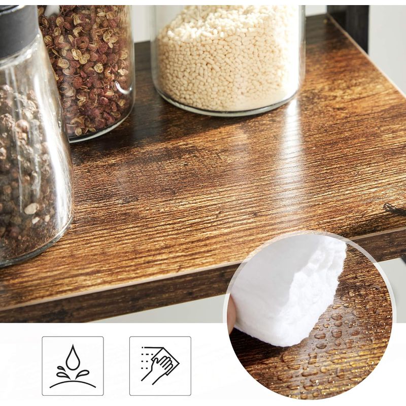 Casa si Gradina - Mobilier - Comode si corpuri - Corpuri bucatarie - Raft de depozitare pe 2 niveluri, MDF, organizator de birou sau bucatarie, 42x18x43 cm, maro rustic - Infinity.ro