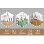 Casa si Gradina - Mobilier - Mese si birouri - Masute de cafea - Masa de cafea, set de 2 bucati, picioare din lemn si blat MDF, design minimalist scandinav, 45x50cm si 35x35cm, alb - Infinity.ro