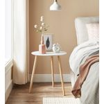 Casa si Gradina - Mobilier - Mese si birouri - Masute de cafea - Masa de cafea, set de 2 bucati, picioare din lemn si blat MDF, design minimalist scandinav, 45x50cm si 35x35cm, alb - Infinity.ro