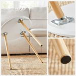 Casa si Gradina - Mobilier - Mese si birouri - Masute de cafea - Masa de cafea, set de 2 bucati, picioare din lemn si blat MDF, design minimalist scandinav, 45x50cm si 35x35cm, alb - Infinity.ro