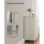 Casa si Gradina - Mobilier - Comode si corpuri - Comode - Comoda cu 6 sertare textile, cadru metalic, 80x30x71 cm, alb si crem - Infinity.ro