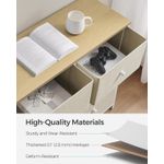 Casa si Gradina - Mobilier - Comode si corpuri - Comode - Comoda cu 6 sertare textile, cadru metalic, 80x30x71 cm, alb si crem - Infinity.ro