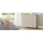 Casa si Gradina - Mobilier - Comode si corpuri - Comode - Comoda cu 6 sertare textile, cadru metalic, 80x30x71 cm, alb si crem - Infinity.ro