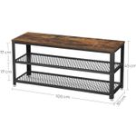 Casa si Gradina - Mobilier - Dulapuri si sifoniere - Dulapuri pantofi - Raft pentru pantofi cu 2 polite, 100x30x45cm, otel, stil industrial, maro rustic si negru - Infinity.ro
