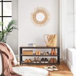 Casa si Gradina - Mobilier - Dulapuri si sifoniere - Dulapuri pantofi - Raft pentru pantofi cu 2 polite, 100x30x45cm, otel, stil industrial, maro rustic si negru - Infinity.ro