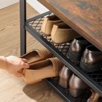 Casa si Gradina - Mobilier - Dulapuri si sifoniere - Dulapuri pantofi - Raft pentru pantofi cu 2 polite, 100x30x45cm, otel, stil industrial, maro rustic si negru - Infinity.ro