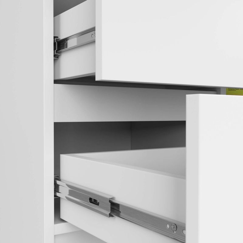 Casa si Gradina - Mobilier - Comode si corpuri - Comode - Comoda JERRY cu 3 sertare si dulap cu rafturi, PAL laminat, 80x35x77 cm, alb mat - Infinity.ro