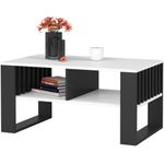 Casa si Gradina - Mobilier - Mese si birouri - Masute de cafea - Masuta cafea ROCKFORD, cu blat din PAL, 92x53x45 cm, alb si negru - Infinity.ro