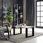 Casa si Gradina - Mobilier - Mese si birouri - Masute de cafea - Masuta cafea NOX cu raft inferior, PAL laminat, 92x53x45 cm, alb si negru - Infinity.ro