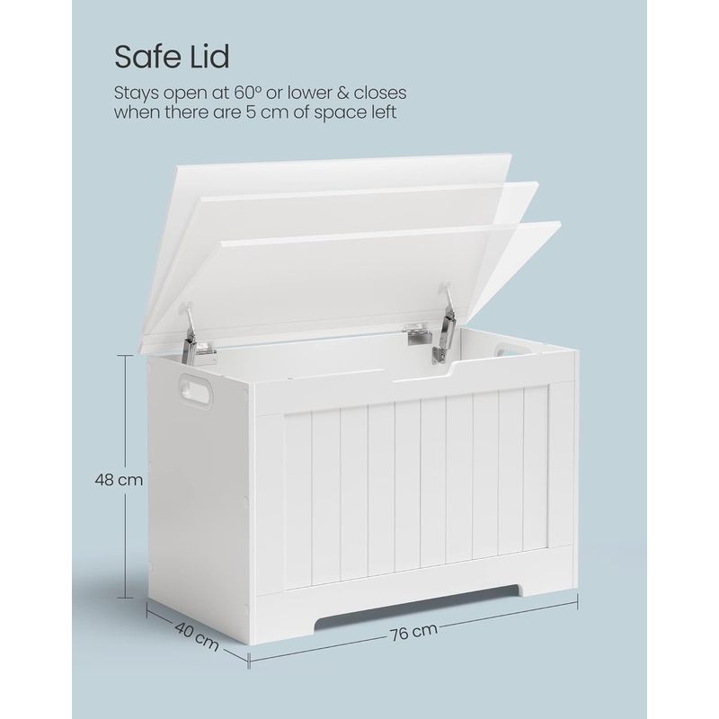 Casa si Gradina - Mobilier - Organizare si depozitare - Bancute - Banca cu spatiu depozitare, pentru hol sau dormitor, din PAL, 76x40x48cm, alb - Infinity.ro