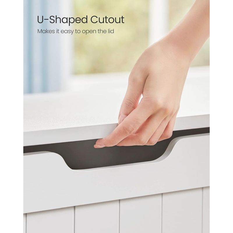 Casa si Gradina - Mobilier - Dulapuri si sifoniere - Dulapuri pantofi - Banca cu spatiu depozitare, pentru hol sau dormitor, din PAL, 76x40x48cm, alb - Infinity.ro