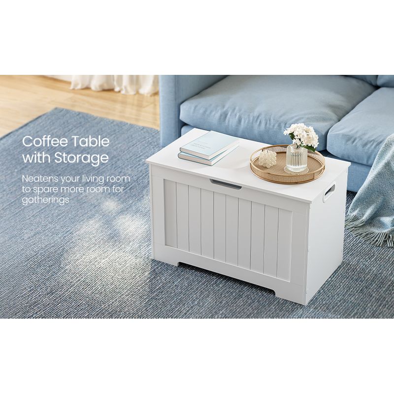 Casa si Gradina - Mobilier - Organizare si depozitare - Bancute - Banca cu spatiu depozitare, pentru hol sau dormitor, din PAL, 76x40x48cm, alb - Infinity.ro