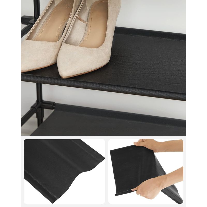 Casa si Gradina - Mobilier - Dulapuri si sifoniere - Dulapuri pantofi - Raft de depozitare pantofi pe 10 niveluri, metal, instalare modulara, 28x45x173cm, negru - Infinity.ro