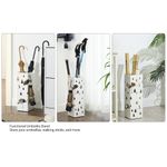 Casa si Gradina - Decoratiuni - Obiecte decorative - Suporturi umbrele - Suport metalic pentru umbrele, cu carlige si tava de picurare, 16x16x49cm, alb - Infinity.ro