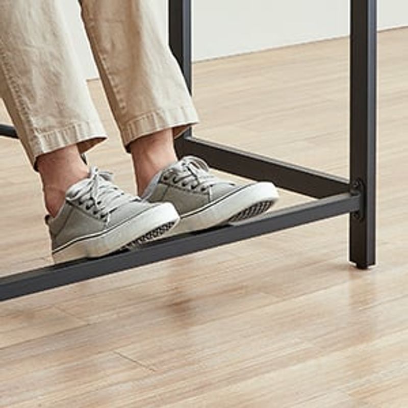 Casa si Gradina - Mobilier - Mese si birouri - Birouri - Birou de colt in forma de L, cu 2 rafturi de depozitare, 138x138x75cm, industrial, gri si negru - Infinity.ro