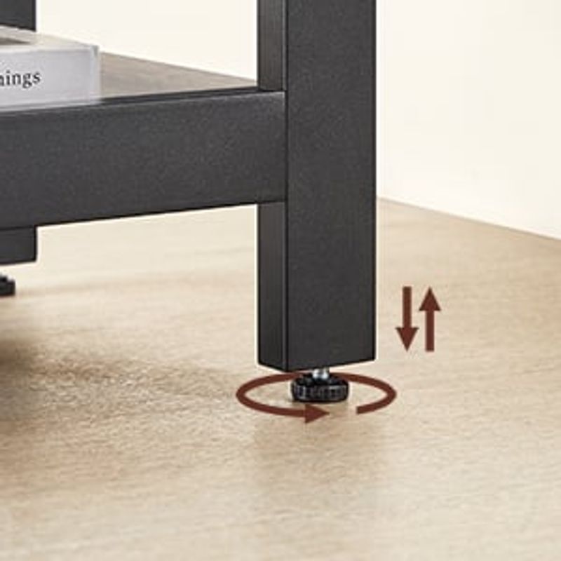 Casa si Gradina - Mobilier - Mese si birouri - Birouri - Birou de colt in forma de L, cu 2 rafturi de depozitare, 138x138x75cm, industrial, gri si negru - Infinity.ro