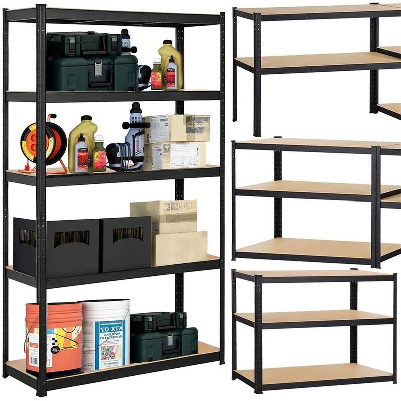 Casa si Gradina - Mobilier - Biblioteci si rafturi - Rafturi - Raft cadru metalic modular pentru depozitare, 5 polite, 180x90x40cm, sarcina 825kg - Infinity.ro