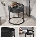 Casa si Gradina - Mobilier - Mese si birouri - Masute de cafea - Set 2 masute cafea, cu blat detasabil si spatiu de depozitare ascuns, 45x45x42 cm, culoare nuc - Infinity.ro