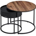 Casa si Gradina - Mobilier - Mese si birouri - Masute de cafea - Set 2 masute cafea, cu blat detasabil si spatiu de depozitare ascuns, 45x45x42 cm, culoare nuc - Infinity.ro