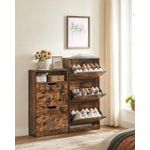 Casa si Gradina - Mobilier - Dulapuri si sifoniere - Dulapuri pantofi - Dulap pantofi cu 2 usi flip, separator reglabil si detasabil, pentru 8-12 perechi, 24x60x102cm, maro rustic - Infinity.ro