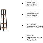 Casa si Gradina - Mobilier - Biblioteci si rafturi - Biblioteci - Raft de colt cu 5 etaje, tip biblioteca, cadru metal si polite lemn, 33x34x159cm, industrial, maro rustic si negru - Infinity.ro