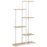 Casa si Gradina - Mobilier - Biblioteci si rafturi - Biblioteci - Etajera cu 6 rafturi din metal si MDF, 60x20x113 cm, alb si maro - Infinity.ro